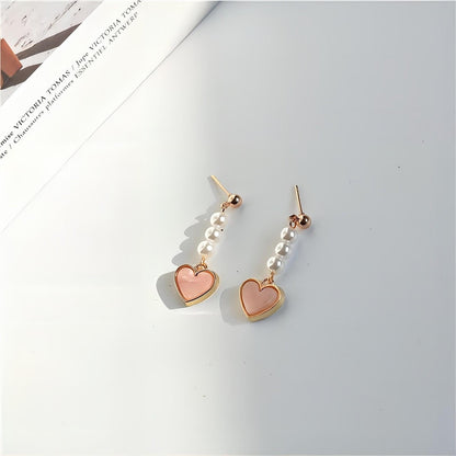 Chic Pearl Heart Earrings