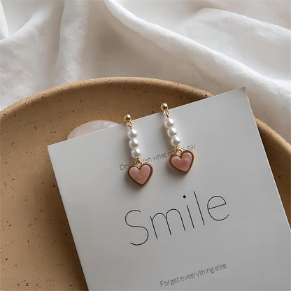 Chic Pearl Heart Earrings