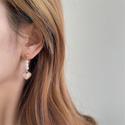 Chic Pearl Heart Earrings