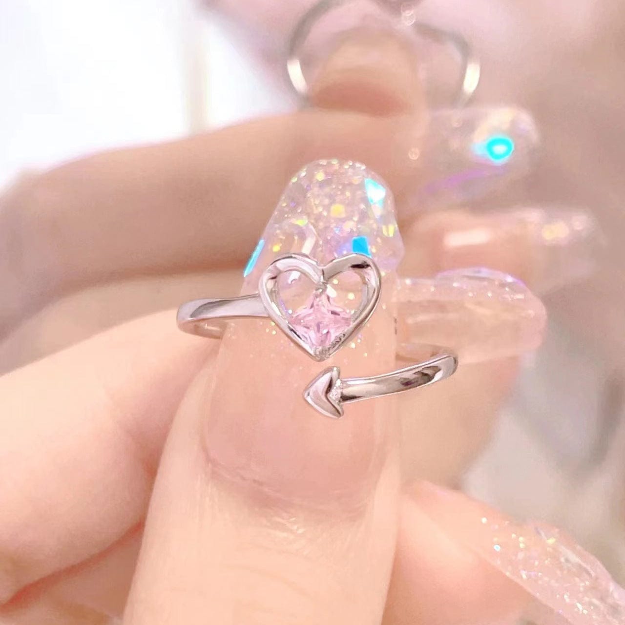 Chic Pink Devil Heart Ring