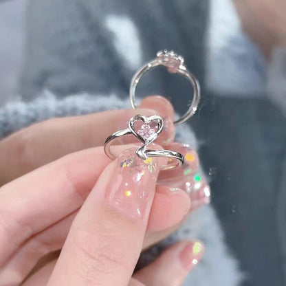 Chic Pink Devil Heart Ring