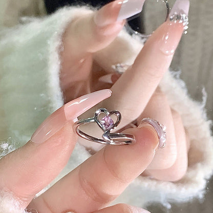 Chic Pink Devil Heart Ring