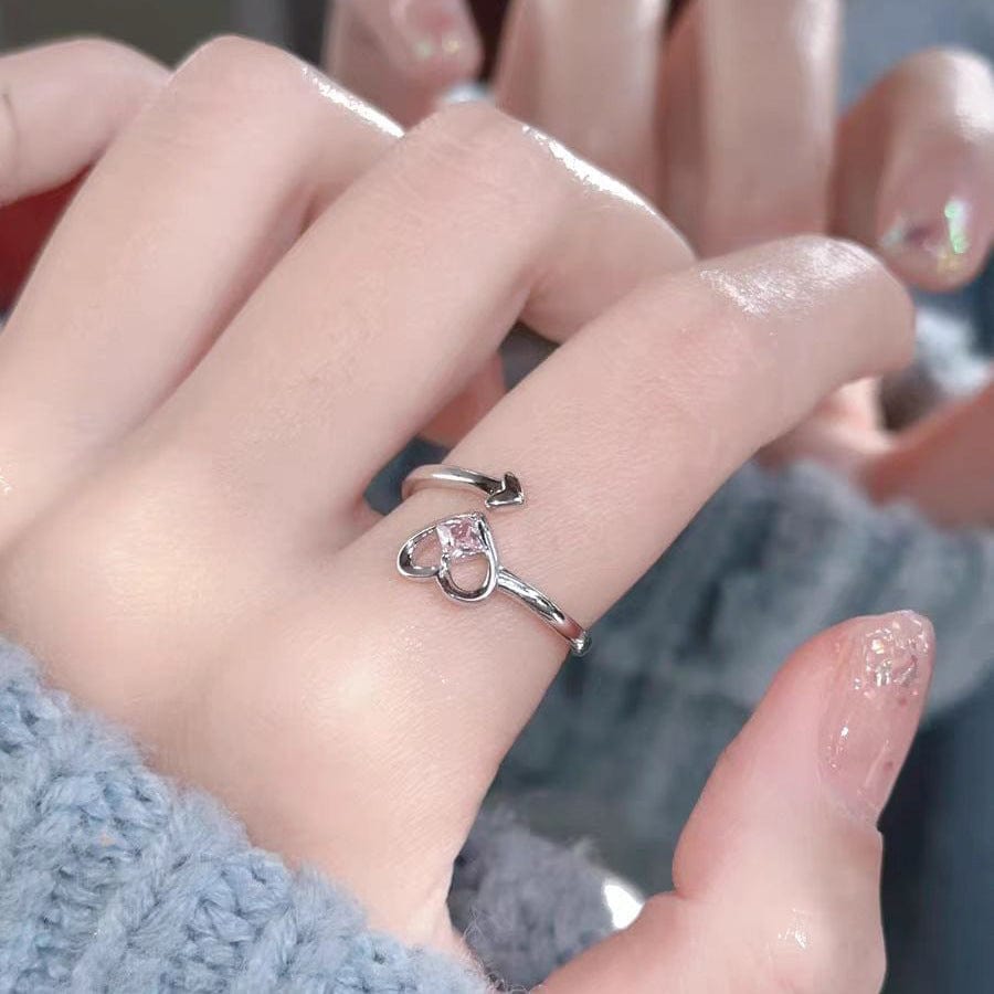 Chic Pink Devil Heart Ring