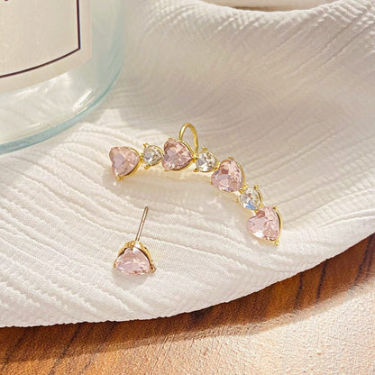 Chic Pink Ear Wrap Stud Earrings