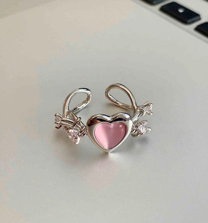 Chic Pink Heart Ring