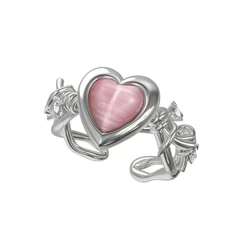 Chic Pink Heart Ring