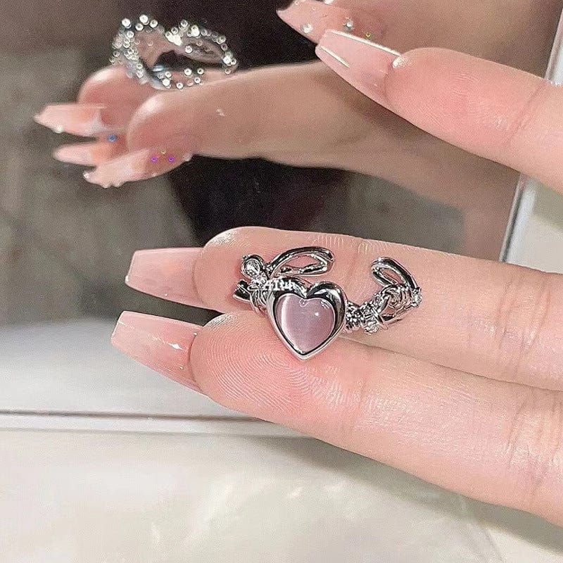 Chic Pink Heart Ring