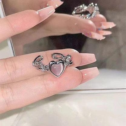 Chic Pink Heart Ring