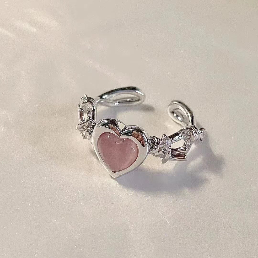 Chic Pink Heart Ring