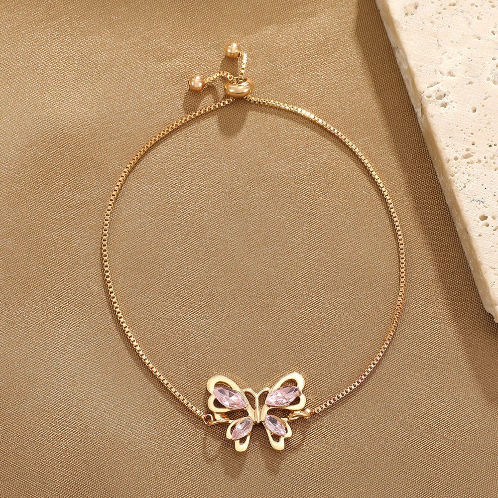 Rhinestone Butterfly Bracelet