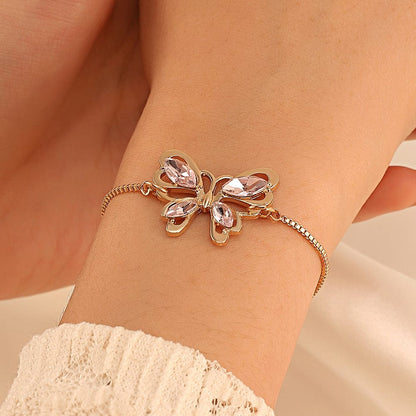 Rhinestone Butterfly Bracelet