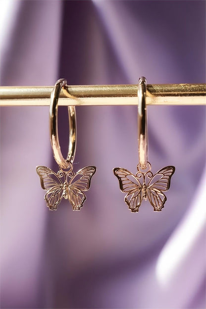 Rose Gold Butterfly Earrings