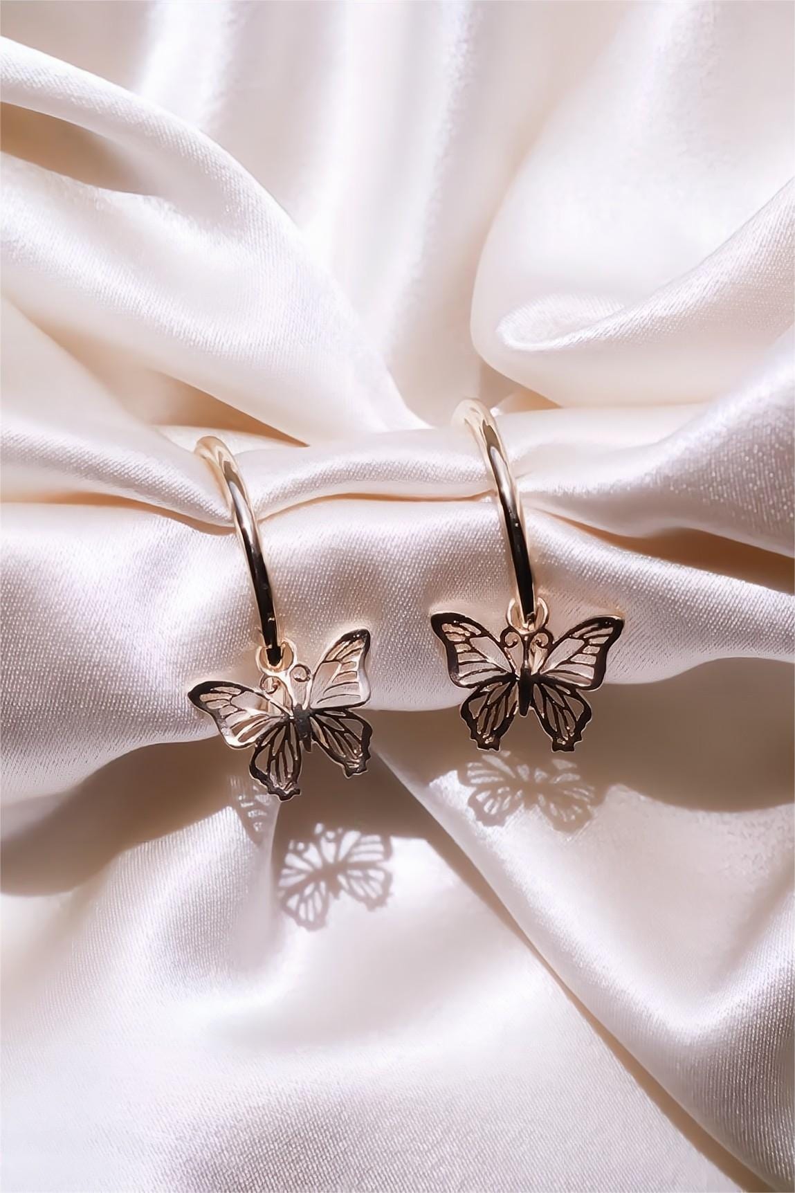 Rose Gold Butterfly Earrings