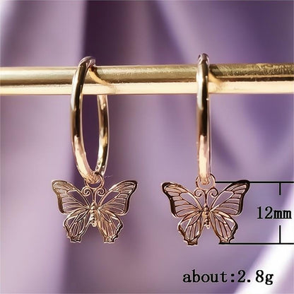 Rose Gold Butterfly Earrings