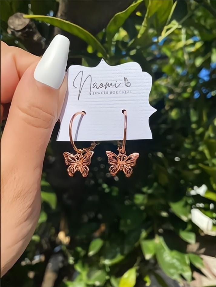 Rose Gold Butterfly Earrings