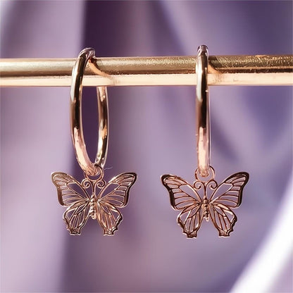 Rose Gold Butterfly Earrings