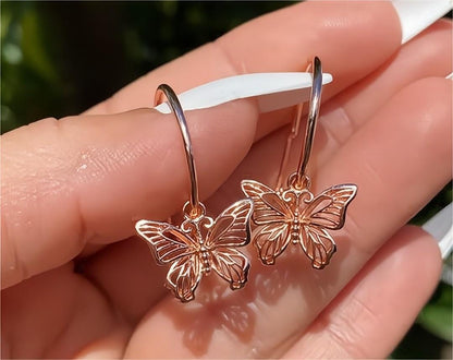 Rose Gold Butterfly Earrings