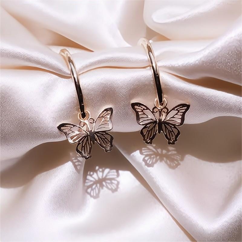 Rose Gold Butterfly Earrings