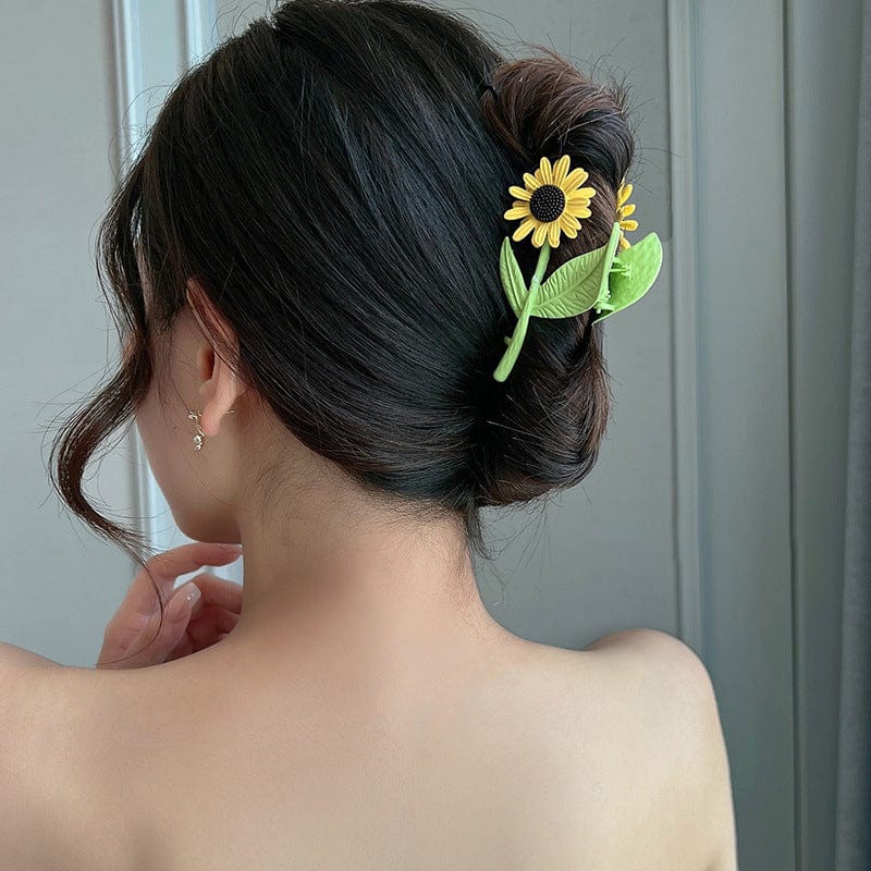 Haarspange mit Sonnenblumen-Chignon-Klaue, GEM596