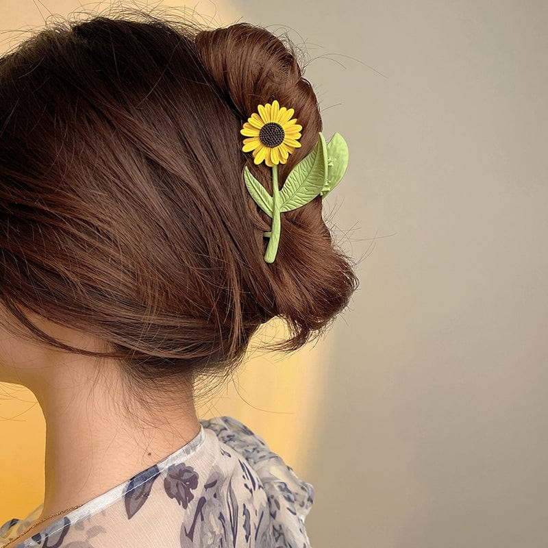 Haarspange mit Sonnenblumen-Chignon-Klaue, GEM596