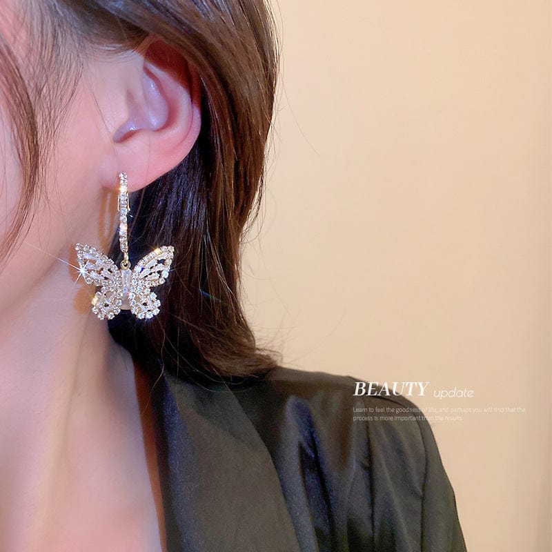 Boucles d'oreilles papillon en zircon GEM006