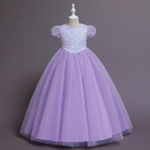 Flower Girl Kids Party Sequin Girls' Dress