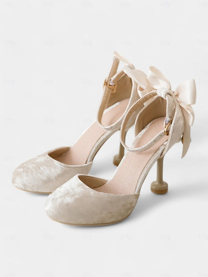 Velvet with Heels Women's Big Jane Bow Burgundy and Mary