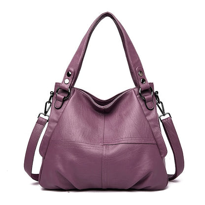 Women's Faux Leather – Burgundy Bag Large Shoulder
