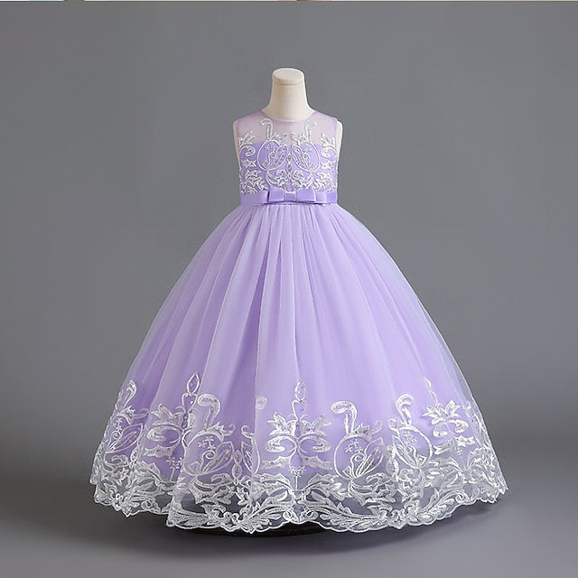 Girls' Christening Flower Kids Wedding Dress Sleeveless