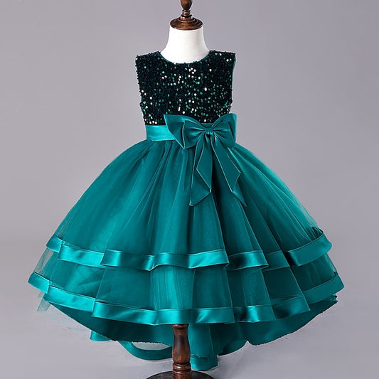 Festival Girls' Dress Party Kids Wedding Sequin Sleeveless