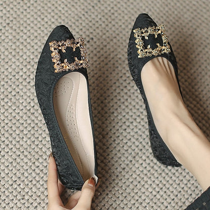 - Flats Floral Women's Crystal Embellished Wedding Foldable