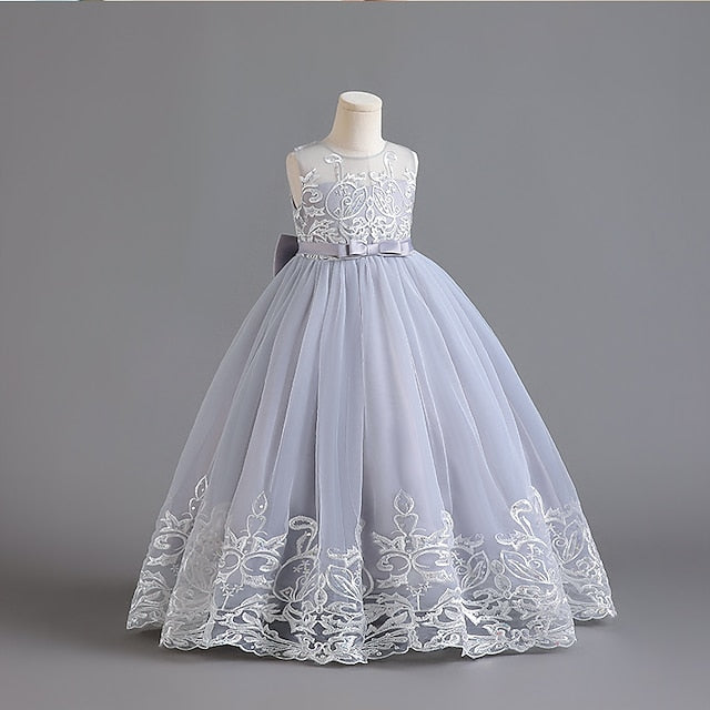 Girls' Christening Flower Kids Wedding Dress Sleeveless