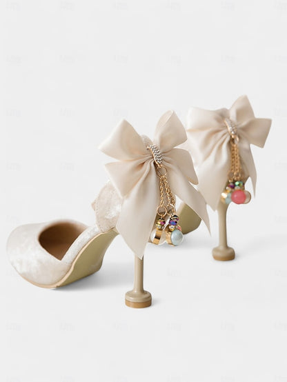 Mary Velvet Heels Burgundy Bow Jane Women's and with Big