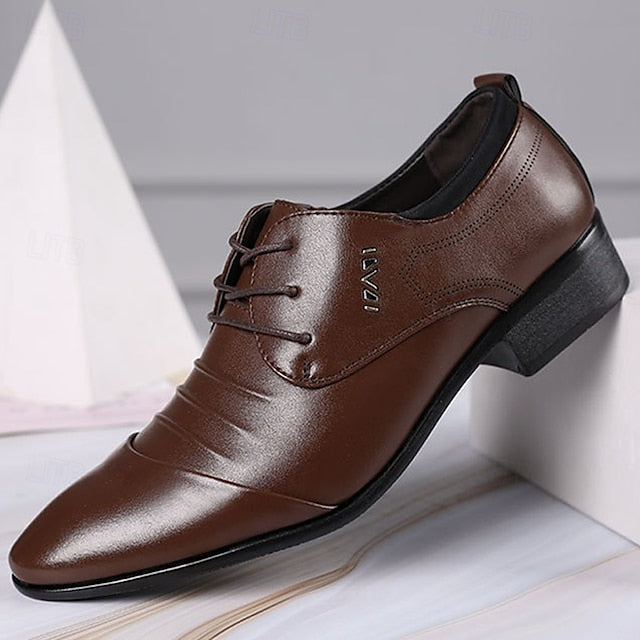 Elegant for - White Lace-Up Men's Formal Shoes