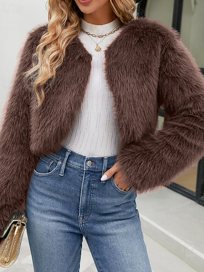 Winter Comfortable Faux Fur Furs Warm Women's Coat