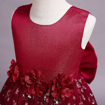 Wedding Little Dress Girls' Kids Flower A Party Line