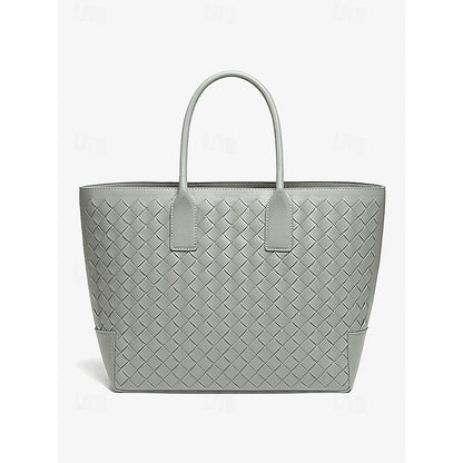 Tote Brown Woven and Women's Leather Bag Stylish –