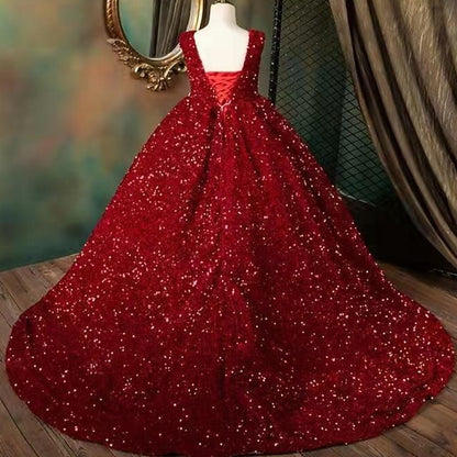 3D Dress Solid Colored Girl Sleeveless Girls' Flower