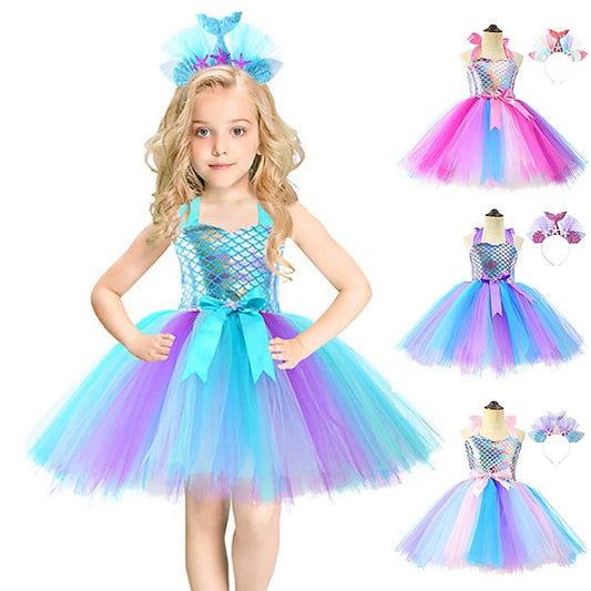 Little Tail Aqua Ariel Princess Flower Girl Mermaid