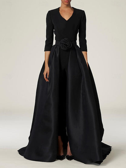 Simple Overskirt the Jumpsuit Dress Elegant Bride Mother With of