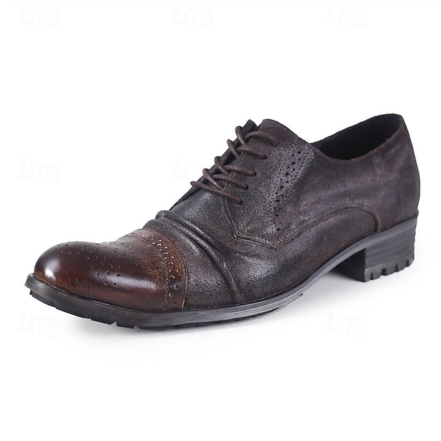 Men's Vintage Shoes Leather Oxford Genuine – Brogue