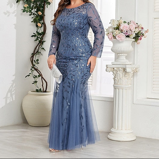 Gown Floor Evening Sparkle Formal Mermaid Trumpet Dress /