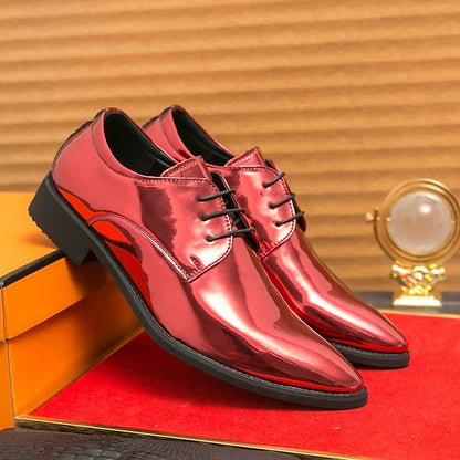 Patent Formal Green – for Men Lace-Up Shoes Leather Glossy