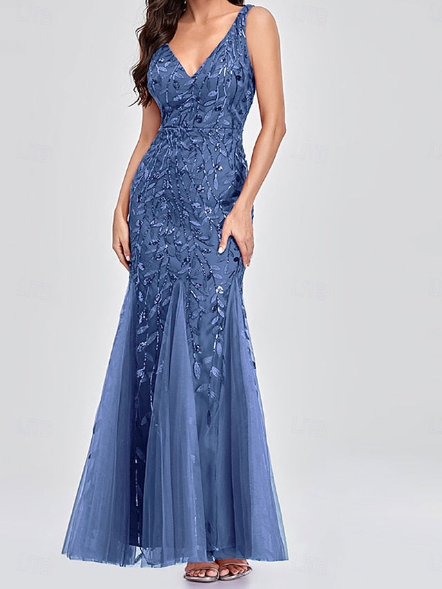 V Bride Mother Neck Party Floor the Elegant Dress of