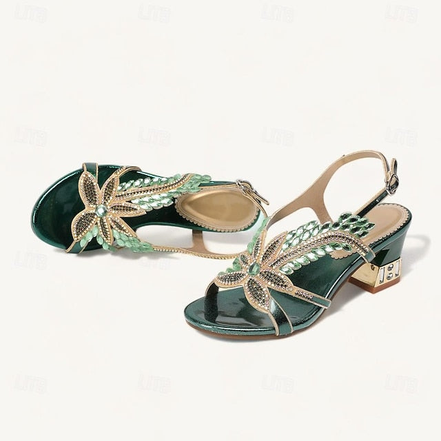 Shoes Toe Wedding Round Party Rhinestone Women's Sandals