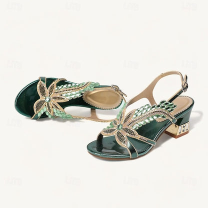 Shoes Toe Wedding Round Party Rhinestone Women's Sandals