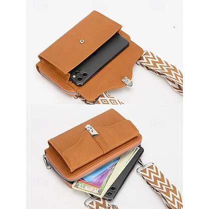 Crossbody Faux Women's Geometric Bag Pattern with Leather