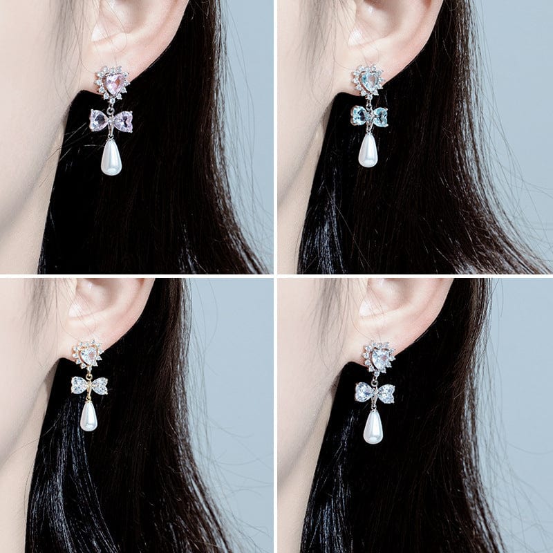 Bowknot Heart Earrings