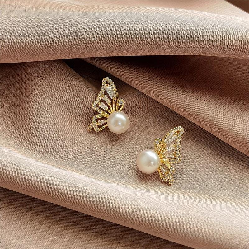 Butterfly Pearl Earrings