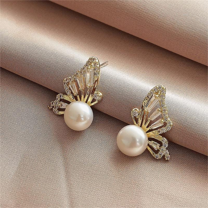 Butterfly Pearl Earrings